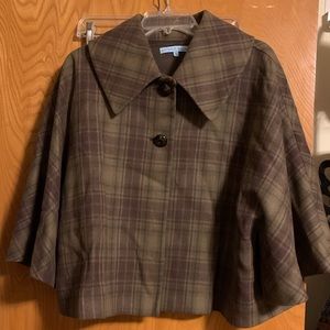 Plaid cape jacket